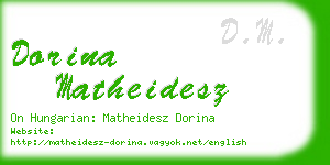 dorina matheidesz business card